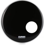 Evans EQ3 Resonant Black Bass Drumhead - 18 inch - with Port Hole