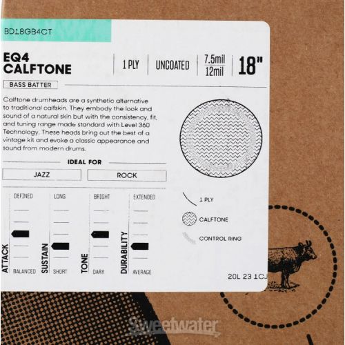  Evans EQ4 Calftone Bass Drumhead - 18 inch