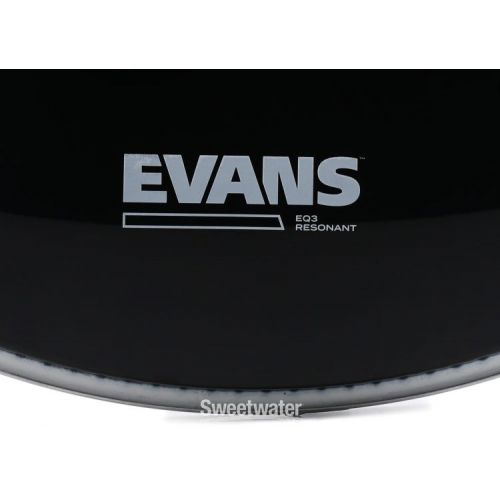  Evans EQ3 Black Resonant Bass Drumhead - 20 inch - No Port