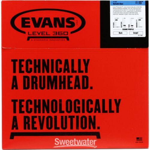  Evans Hydraulic Glass Drumhead - 15 inch