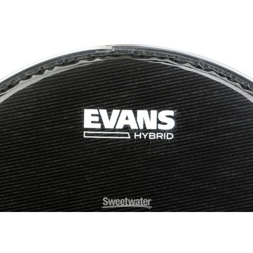  Evans Hybrid Black Marching Drumhead - 13 inch