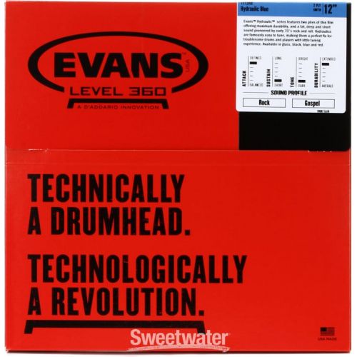  Evans Hydraulic Blue Drumhead - 12 inch