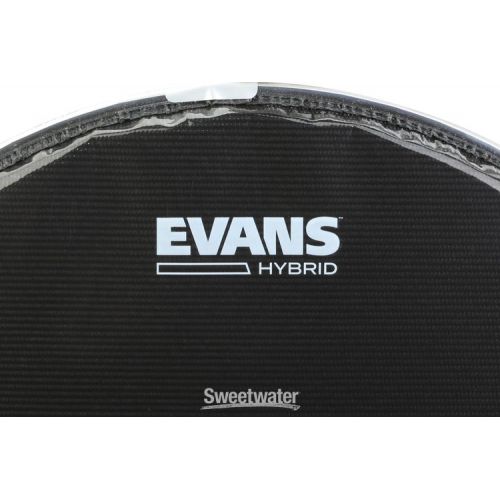  Evans Hybrid Black Marching Drumhead - 14 inch