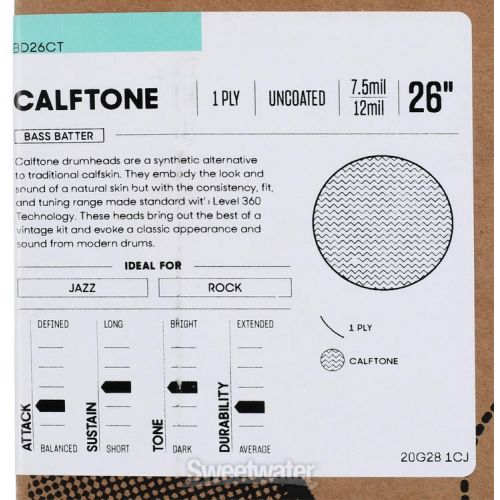  Evans Calftone Bass Drumhead - 26 inch