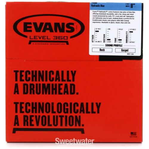  Evans Hydraulic Blue Drumhead - 8 inch