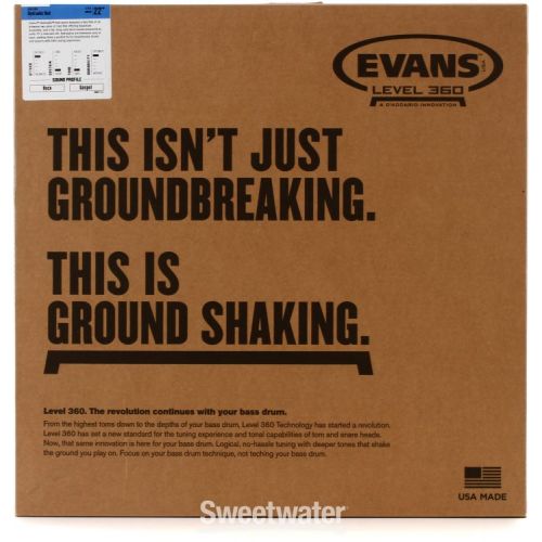  Evans Hydraulic Red Bass Drumhead - 22 inch