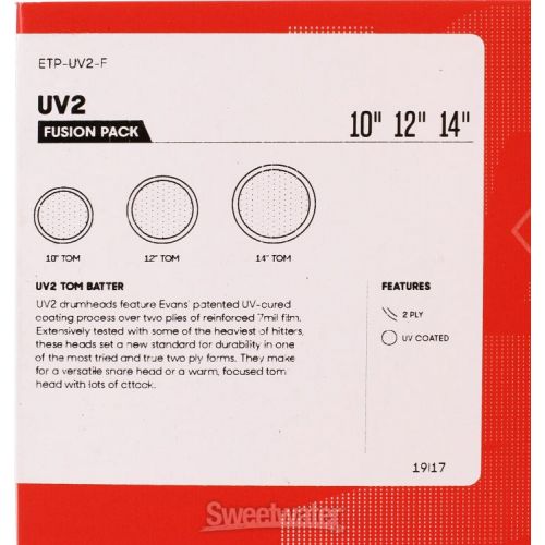  Evans UV2 Coated 3-piece Tom Pack - 10/12/14 inch