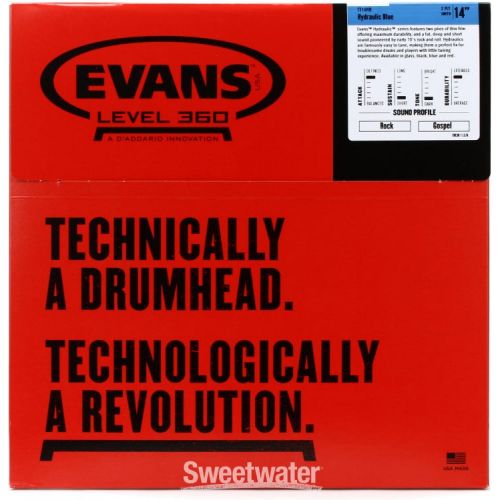  Evans Hydraulic Blue Drumhead - 14 inch