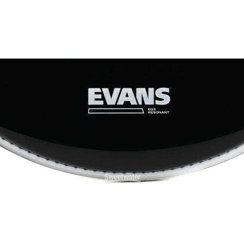  Evans EQ3 Resonant Black Bass Drumhead - 18 inch - No Port