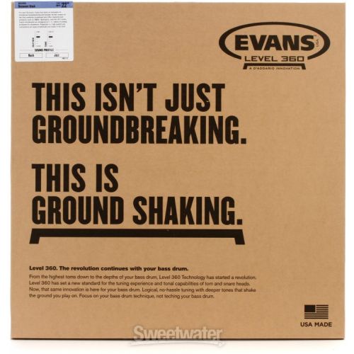 Evans Resonant Black Bass Drumhead - 22 inch