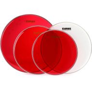 Evans Hydraulic Red 4-piece Tom Pack - 12/13/16 inch with Free 14 inch UV1 Coated Batter