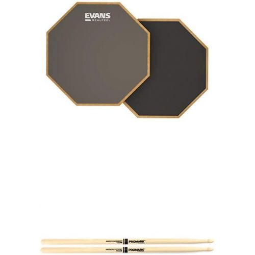  Evans RealFeel 2-Sided Practice Pad  Practice Anytime, Anywhere  Dual-Sided for Different Practices  Quiet, Sturdy, Portable, Resists Wear and Tear - Available in 3 Sizes, 12”