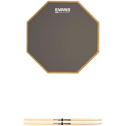  Evans RealFeel 2-Sided Practice Pad  Practice Anytime, Anywhere  Dual-Sided for Different Practices  Quiet, Sturdy, Portable, Resists Wear and Tear - Available in 3 Sizes, 12”