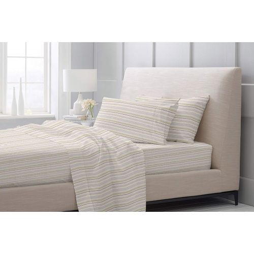  Evas Choice 81031 4-Piece Flannel Bed Sheet Set, King, Rayas Earth