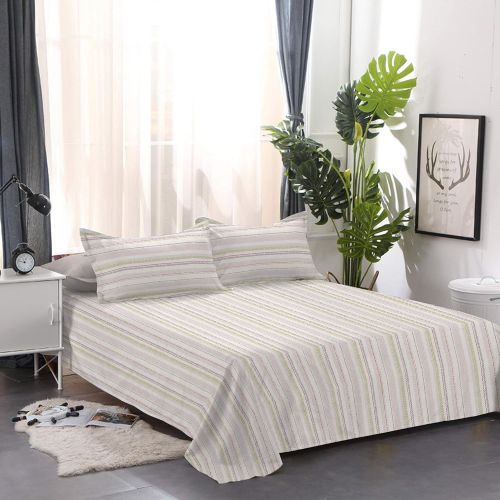  Evas Choice 81031 4-Piece Flannel Bed Sheet Set, King, Rayas Earth