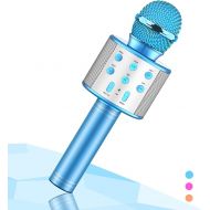 Wireless Karaoke Microphone for Kids,Evassal Kids Microphone for Birthday Gifts,Toys for 4-14 Year Old Girls Boys Blue