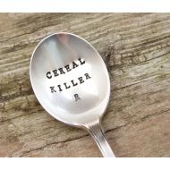 EveOfJoy Cereal Killer Spoon - Skull and Crossbones - Vintage HandStamped Spoon - Stocking Stuffer - Gifts for him - Breakfast spoon