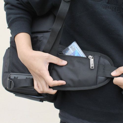  Evecase Extra Large DSLR Camera  15.6 inch Laptop Travel Daypack Backpack Accessories Lens Gadget Bag with Rain Cover - Black