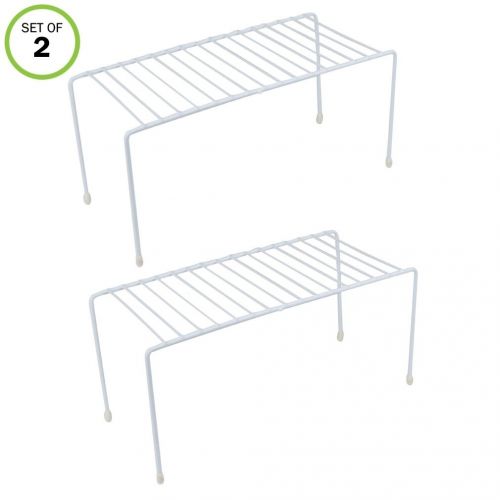  Evelots Mini Kitchen Helper Shelves, White, 2 Pack