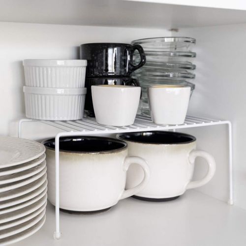  Evelots Mini Kitchen Helper Shelves, White, 2 Pack