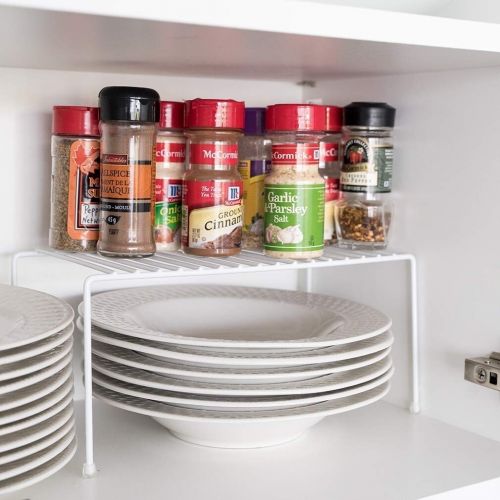  Evelots Mini Kitchen Helper Shelves, White, 2 Pack