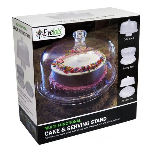  Evelots 6-in-1 Cake Stand, Multi-Function Serving Platter, Salad & Punch Bowl