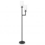 Hudson&Canal Basso Metal LED Floor Lamp with Double Glass Torchiere
