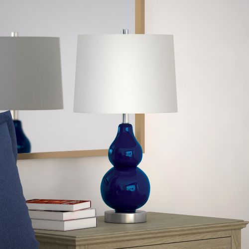  Hudson&Canal Katrina Coastal Glam Double Gourd Petite Table Lamp in Navy Blue