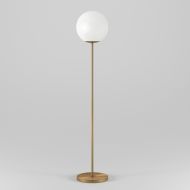 Hudson&Canal Theia Glam Globe Style Floor Lamp in White with Golden Brass Finish