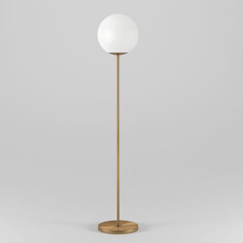  Hudson&Canal Theia Glam Globe Style Floor Lamp in White with Golden Brass Finish