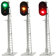 [아마존베스트]JTD873GYR 3PCS Model Railroad Train Signals 3-Lights Block Signal HO Scale 12V Green-Yellow-Red Traffic Lights for Train Layout New