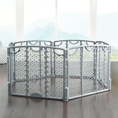 이븐플로 Evenflo Versatile Playspace IndoorOutdoor Gate, Cool Gray