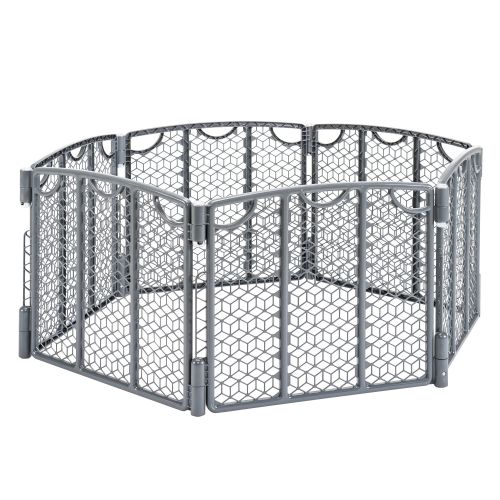 이븐플로 Evenflo Versatile Playspace IndoorOutdoor Gate, Cool Gray