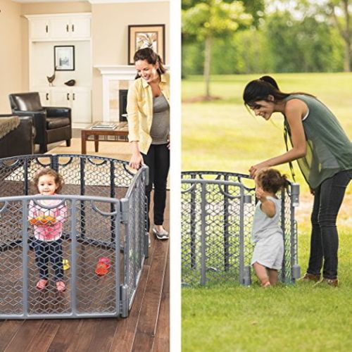 이븐플로 Evenflo Versatile Playspace IndoorOutdoor Gate, Cream