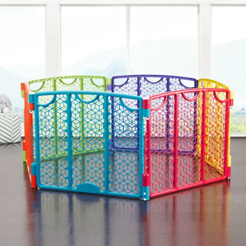 이븐플로 Evenflo Versatile Playspace IndoorOutdoor Gate, Multi Color