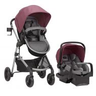 [아마존베스트]Evenflo Pivot Modular Travel System w/Safemax Infant Car Seat, Dusty Rose