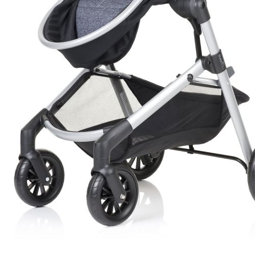 이븐플로 Evenflo Pivot Modular Travel System w/Safemax Infant Car Seat, Dusty Rose