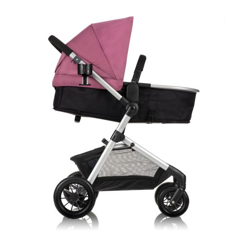 이븐플로 Evenflo Pivot Modular Travel System w/Safemax Infant Car Seat, Dusty Rose