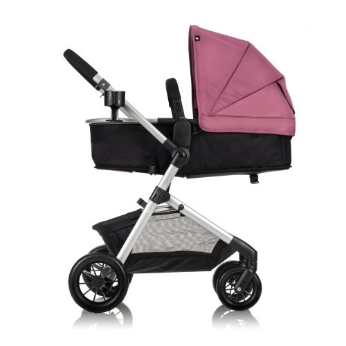 이븐플로 Evenflo Pivot Modular Travel System w/Safemax Infant Car Seat, Dusty Rose