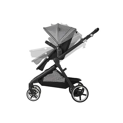 이븐플로 Evenflo 53112311 Gold Pivot Xpand Smart Modular Stroller and Car Seat Travel System with SensorSafe Technology and Large Cruiser Tires, Moonstone Gray