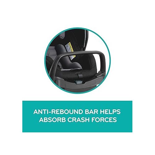 이븐플로 Evenflo Pivot Xpand Modular Travel System with LiteMax Infant Car Seat with Anti-Rebound Bar (Sabino Gray)