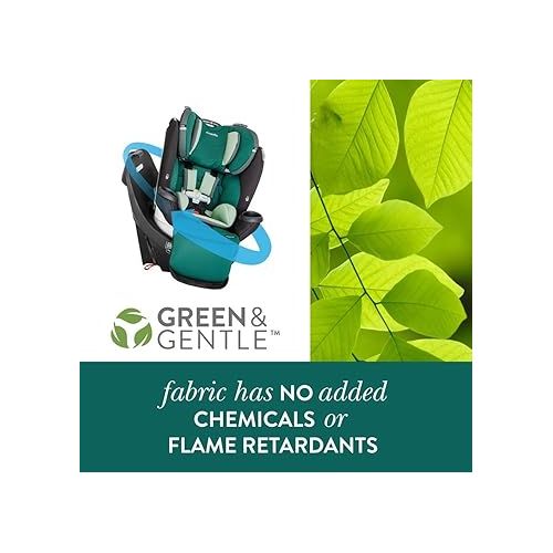 이븐플로 Evenflo Gold Revolve360 Extend All-in-One Rotational Car Seat with Green & Gentle Fabric (Emerald Green)