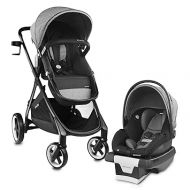Evenflo Gold Shyft Travel Smart Infant System Stroller with SecureMax Baby Car Seat with Deep Storage Basket and SensorSafe, Moonstone Grey and Black