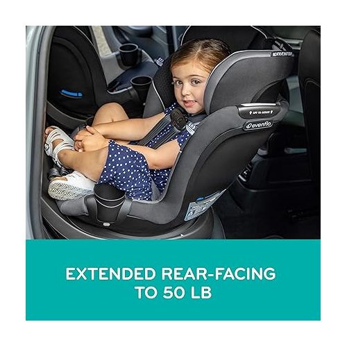 이븐플로 Evenflo Revolve360 Slim 2-in-1 Rotational Car Seat with Quick Clean Cover (Salem Black)