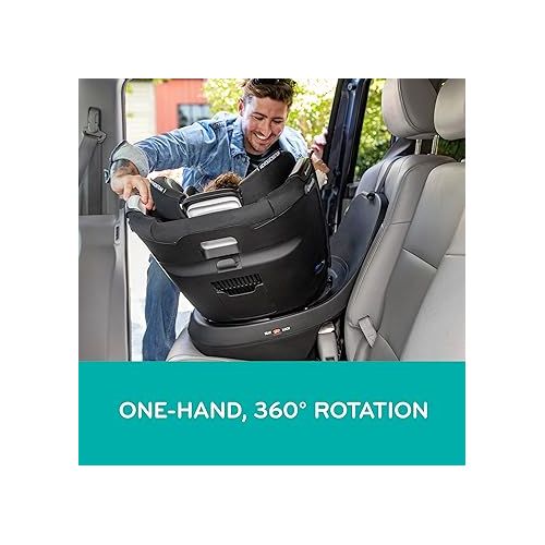 이븐플로 Evenflo Revolve360 Slim 2-in-1 Rotational Car Seat with Quick Clean Cover (Salem Black)