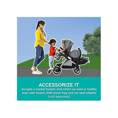 이븐플로 Evenflo Pivot Xpand Modular Travel System with SafeMax Infant Car Seat