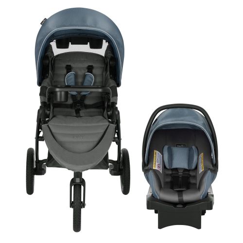 이븐플로 Evenflo Folio3 Stroll & Jog Travel System w/LiteMax 35 Infant Car Seat, Crossover Versatility,...