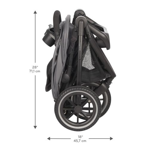 이븐플로 Evenflo Folio3 Stroll & Jog Travel System w/LiteMax 35 Infant Car Seat, Crossover Versatility,...