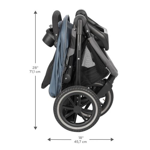 이븐플로 Evenflo Folio3 Stroll & Jog Travel System w/LiteMax 35 Infant Car Seat, Crossover Versatility,...