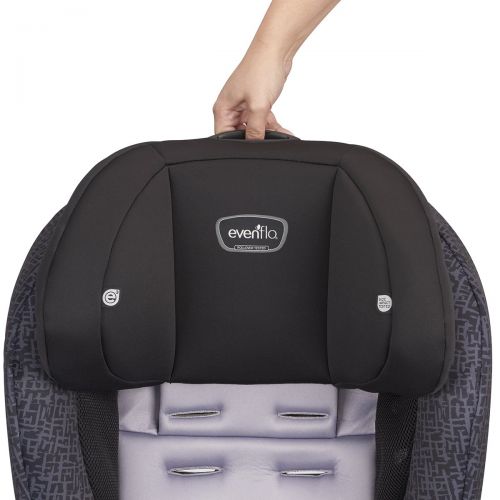 이븐플로 Evenflo Stratos 65 Convertible Car Seat, 2 Car Seats in 1, Forward / Rear Facing Car Seat, Air Flow Vents, Removable Body Pillow, Rollover-Tested, Quick-Connect LATCH Hooks, Boulde